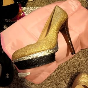 Betsy Johnson gold heels